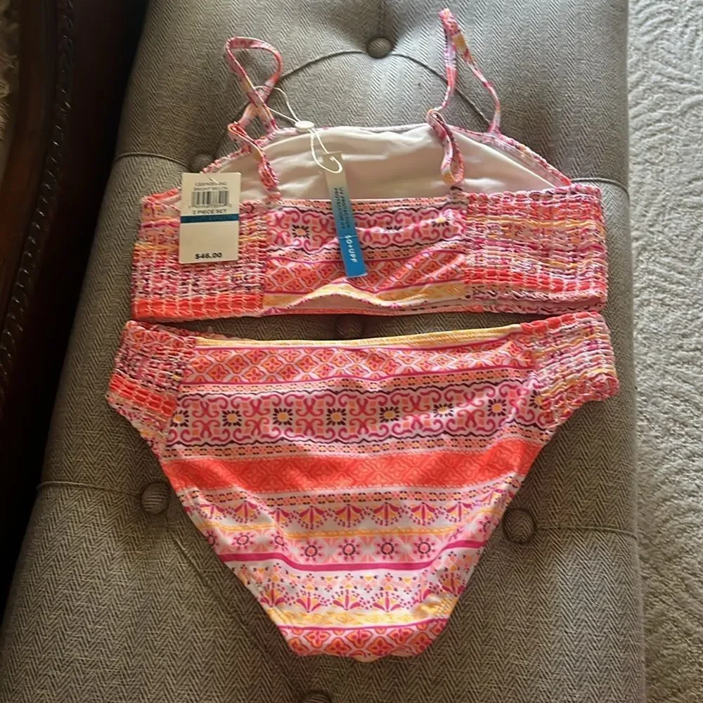 NWT Lucky Brand Kids Pink Swim Set 50 UPF XL (16)
